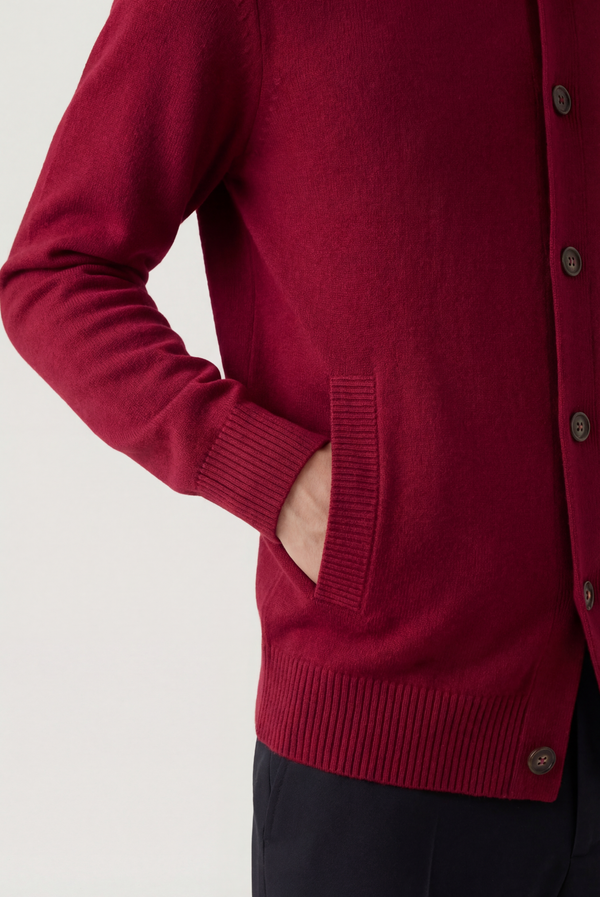 Red Cashmere Cardigan