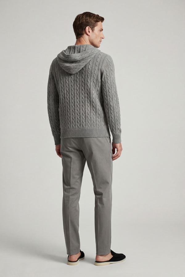 Grey Cashmere Zip Jacket