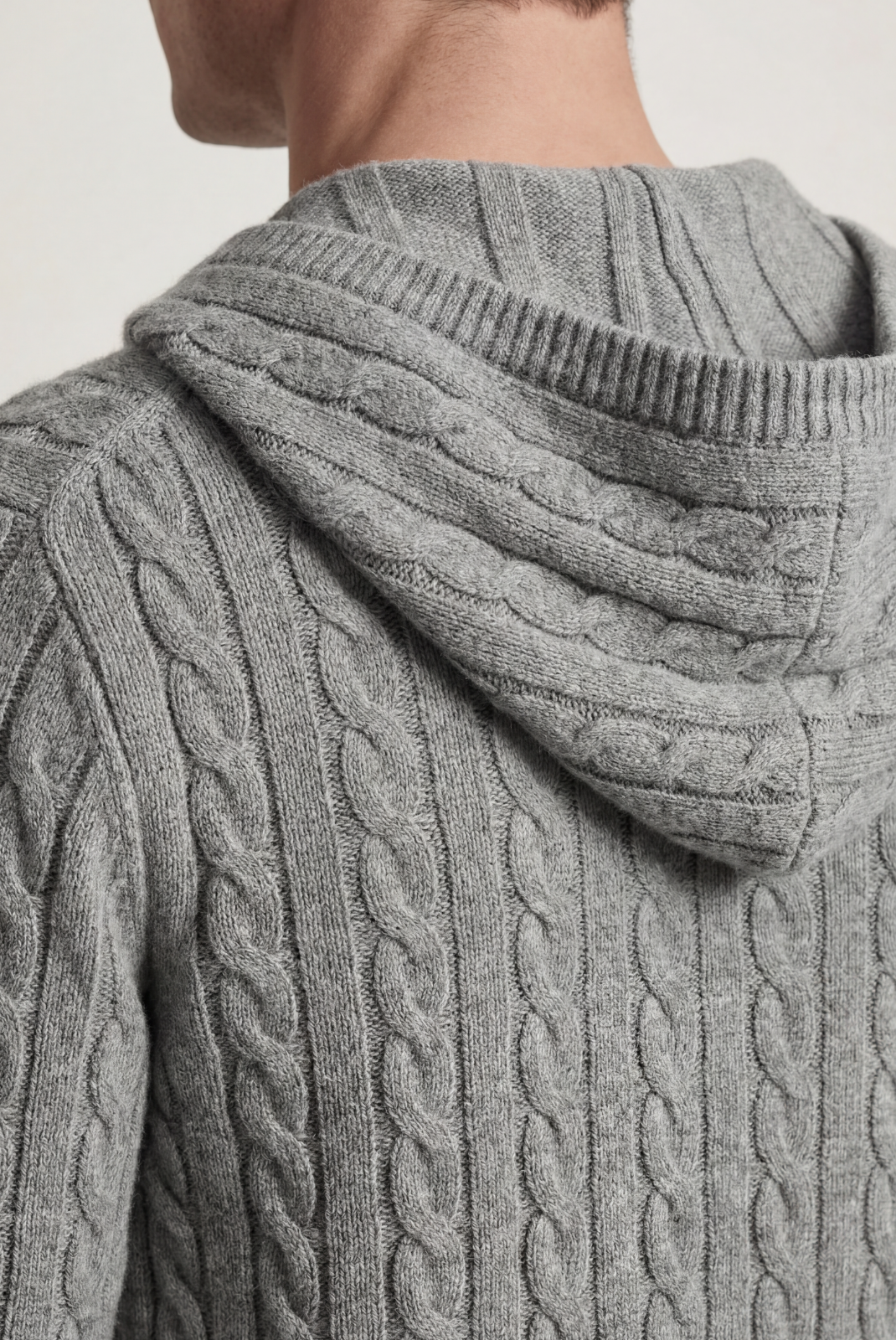 Grey Cashmere Zip Jacket