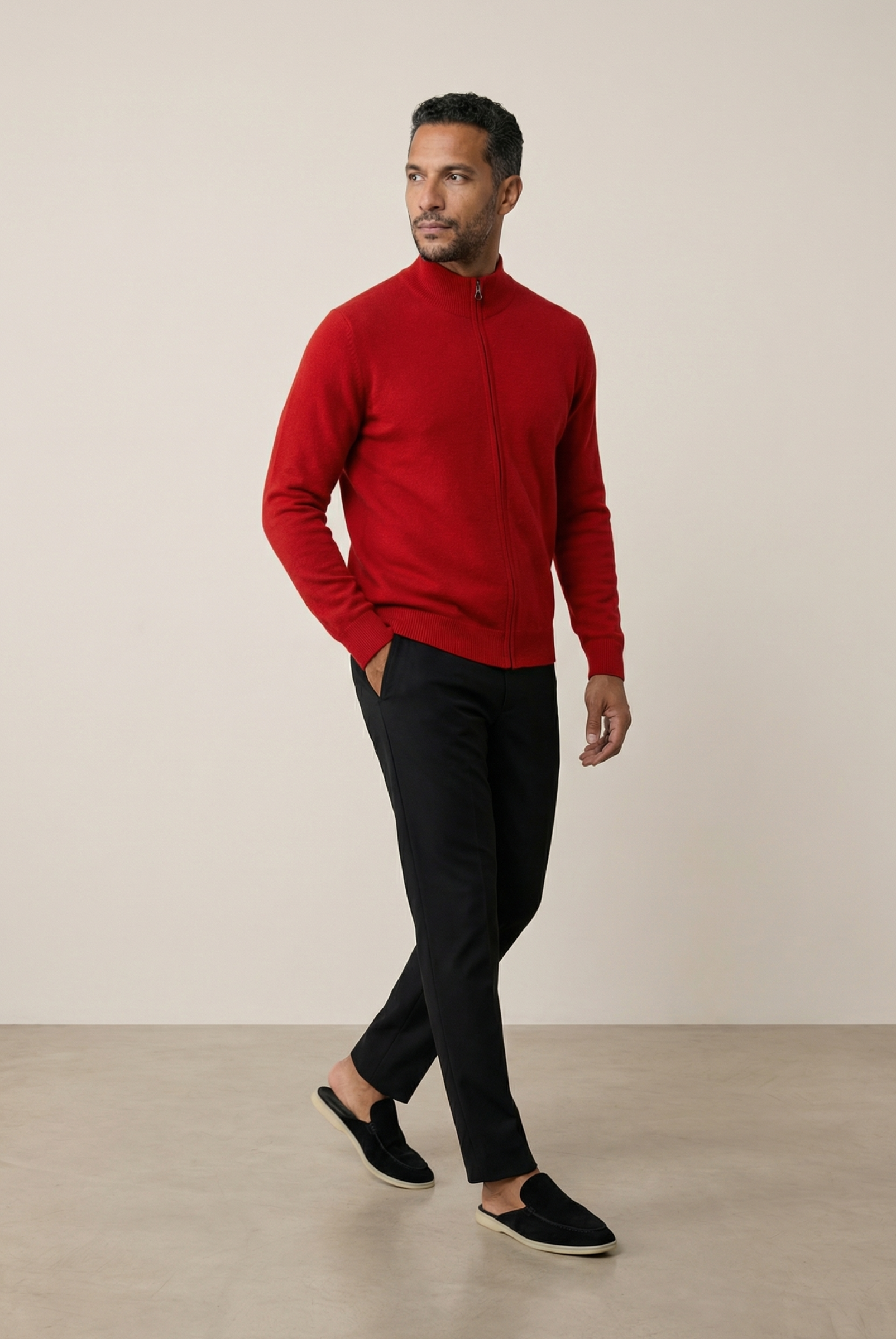 Cardigan Inside-Out en cachemire Rouge
