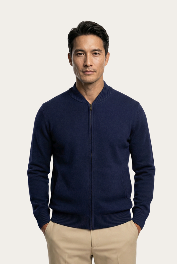 Marineblauer Kaschmirpullover