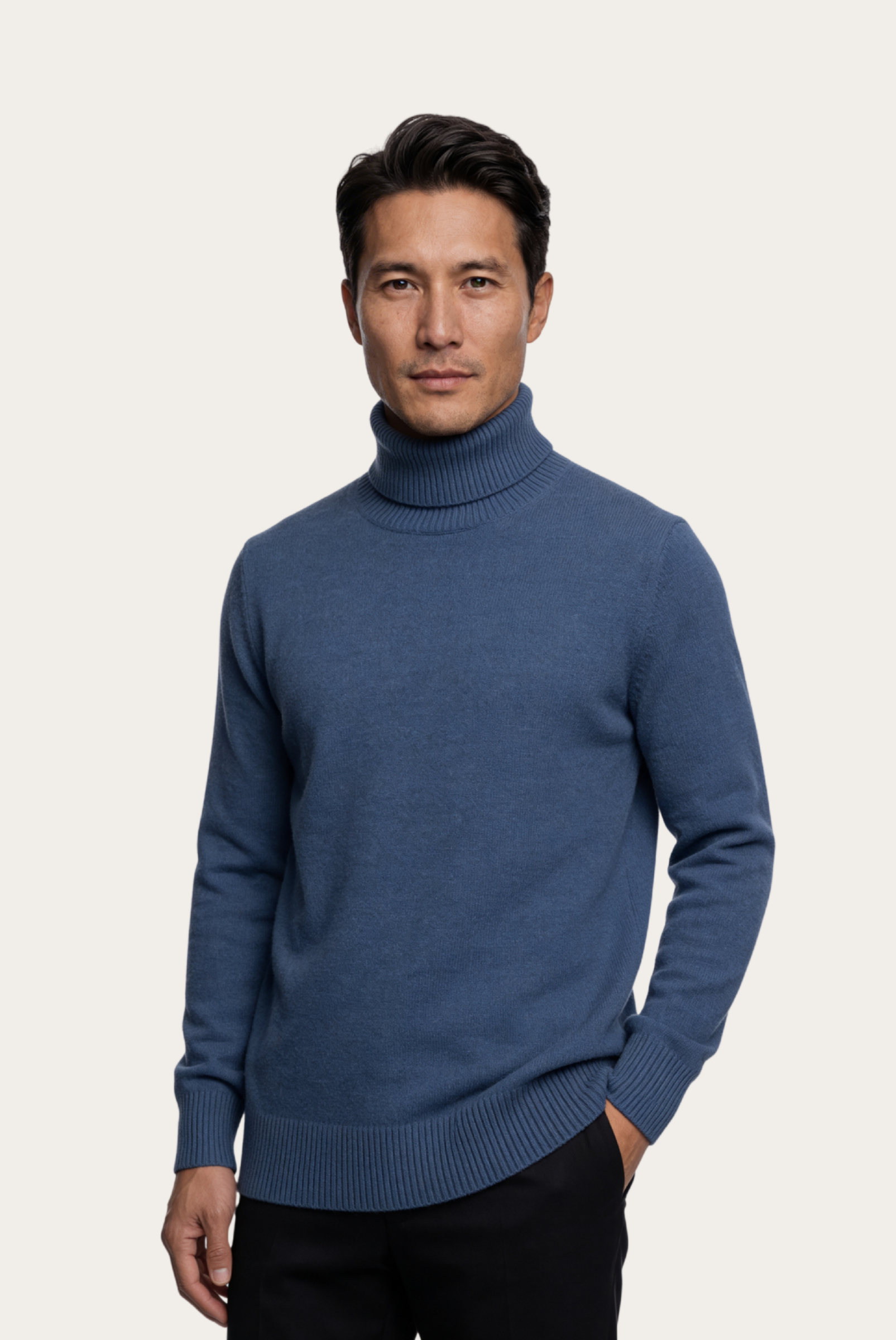 Col roulé en cachemire Bleu