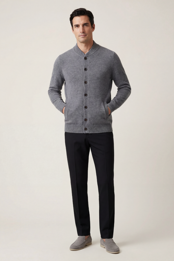 Grey Cashmere Cardigan