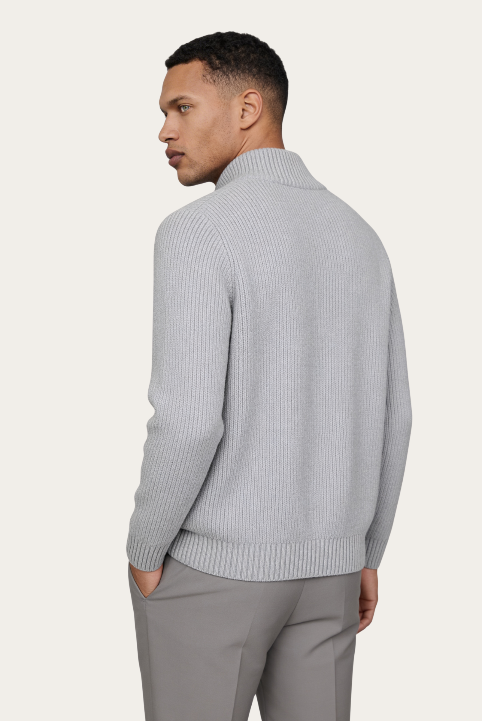 Graue Donati-Strickjacke