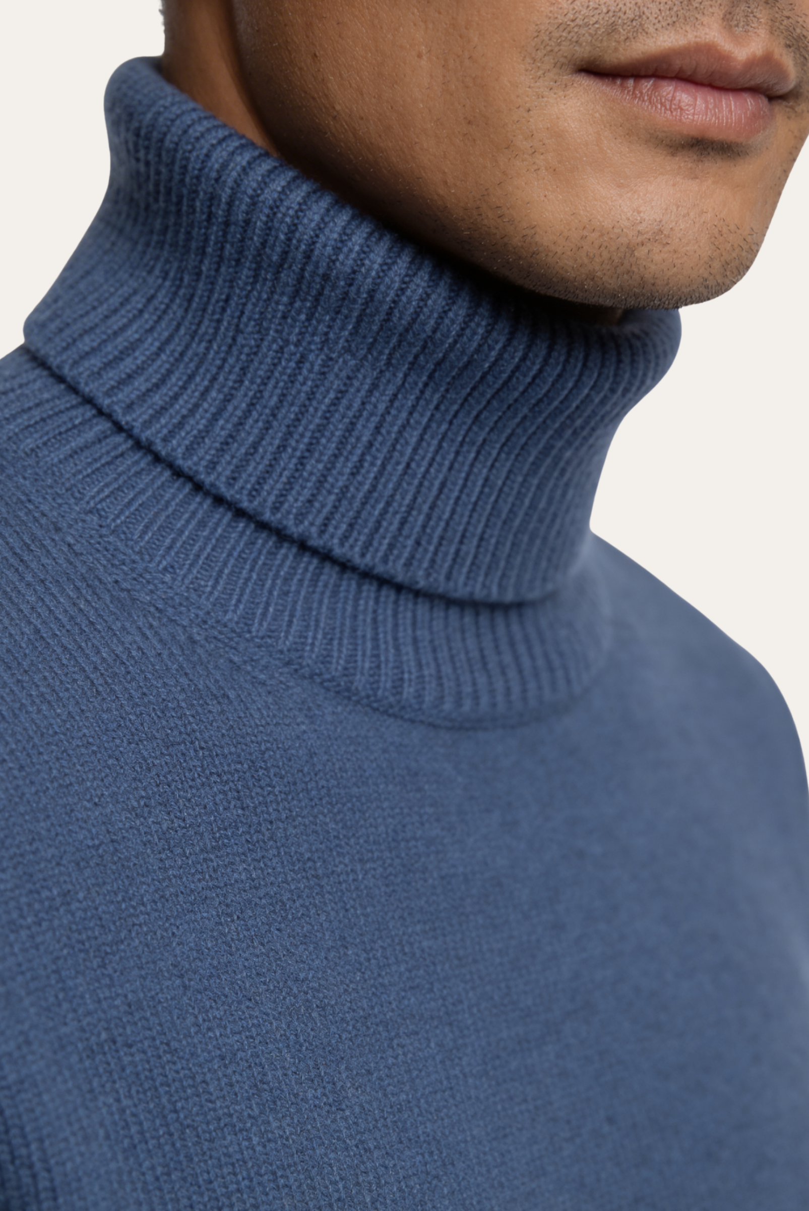 Col roulé en cachemire Bleu