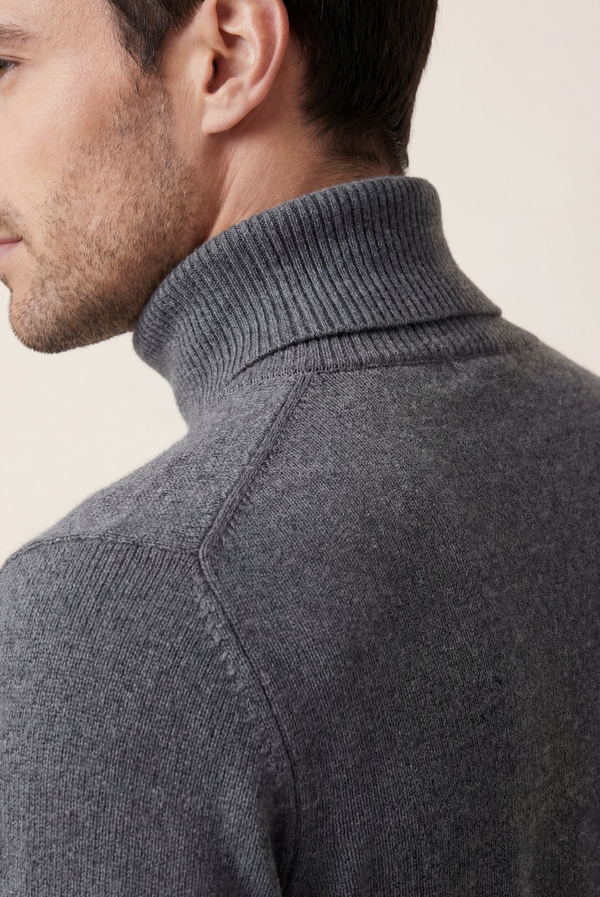 Grey Cashmere Turtleneck