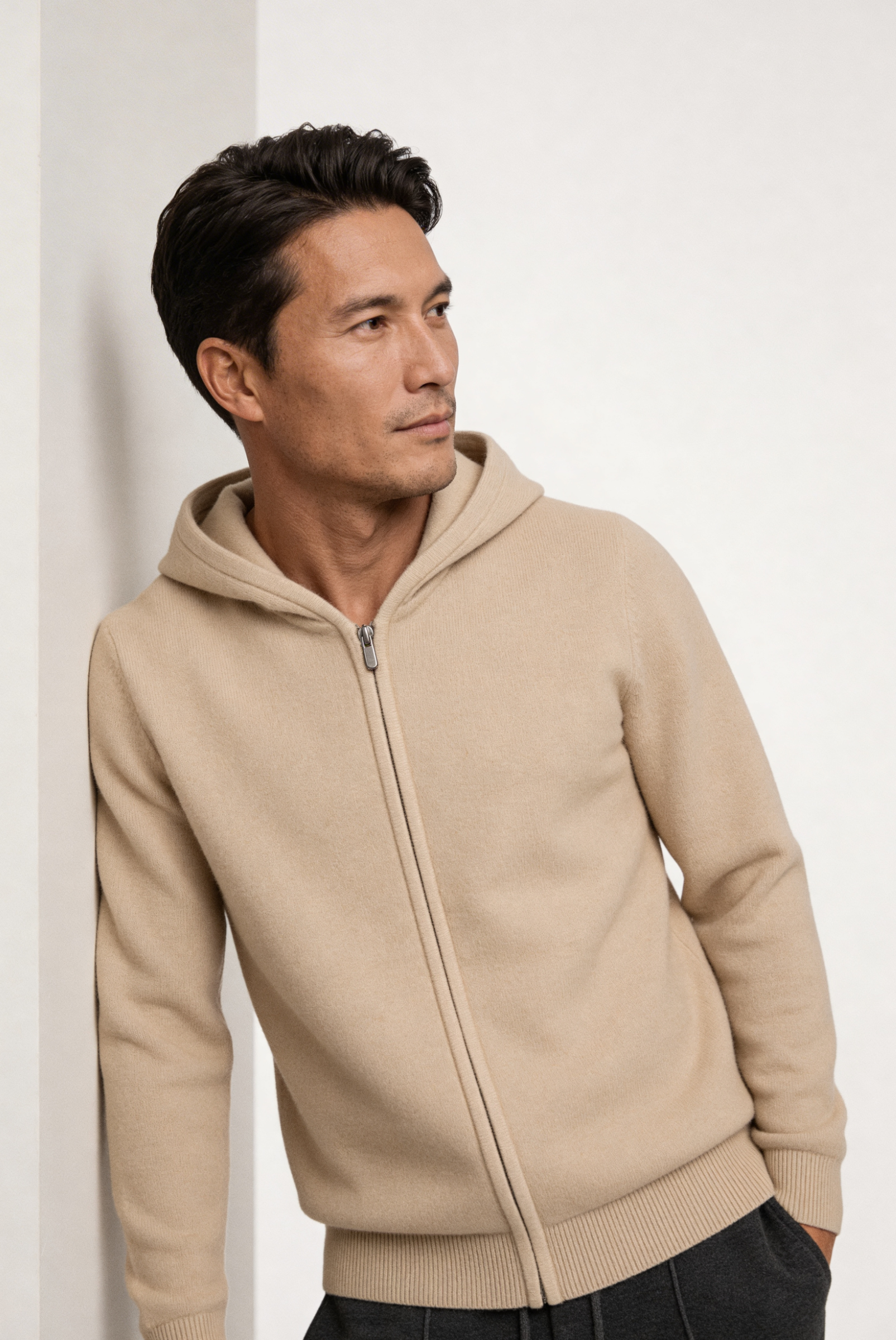 Colete de Cashmere Premium Areia