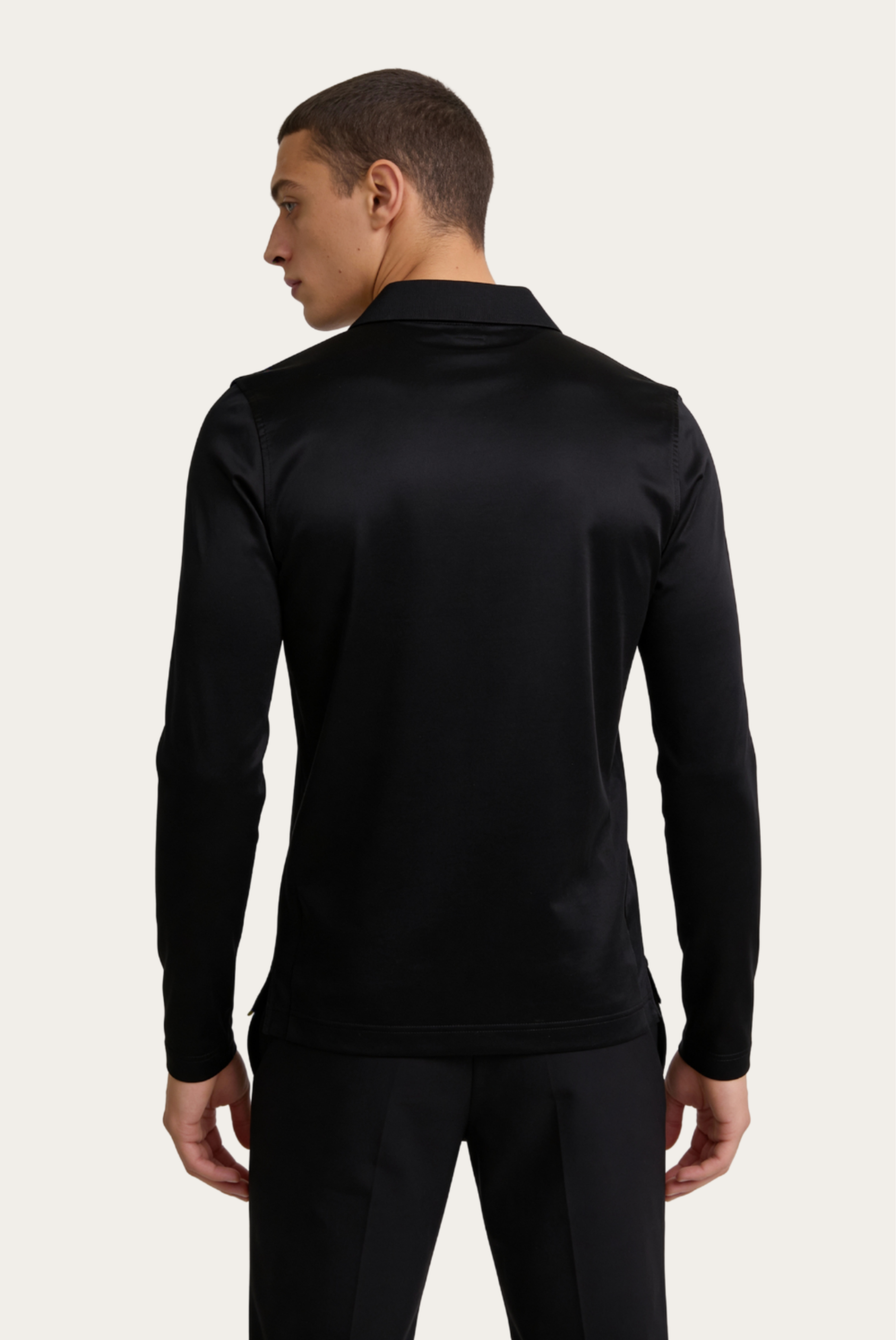 Black Imperial Long Sleeve Polo