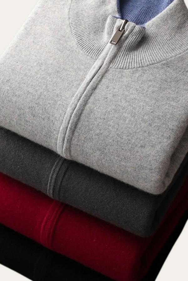 Camel Inside-Out Cashmere Cardigan