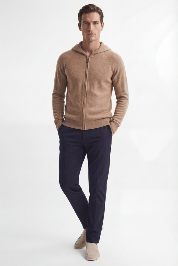 Camel Donati Wool Zip Jacket