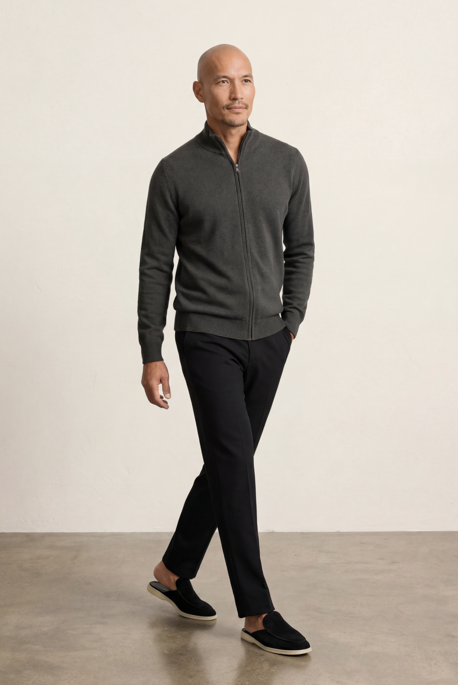 Cardigan de Cashmere Reversível Cinza