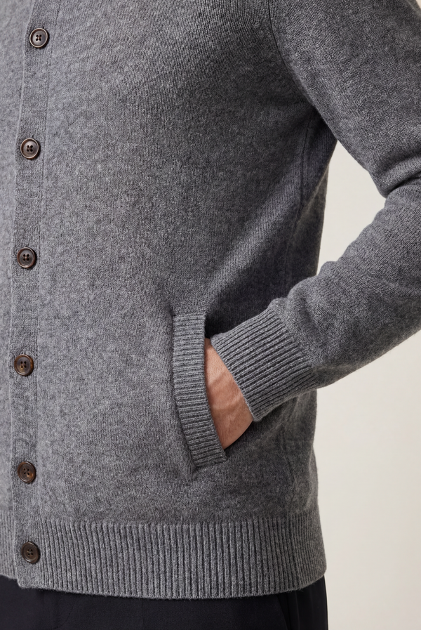 Grey Cashmere Cardigan