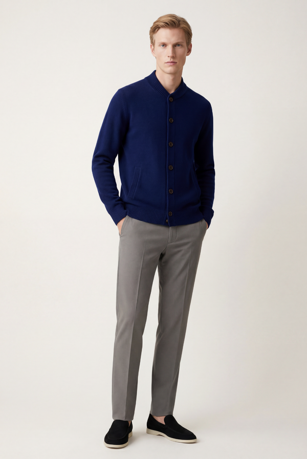 Navy Blue Cashmere Cardigan