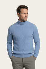 Suéter de Cashmere Azul Canellado