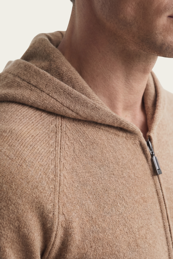 Camel Donati Wool Zip Jacket