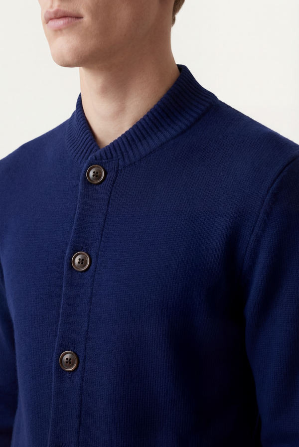 Navy Blue Cashmere Cardigan