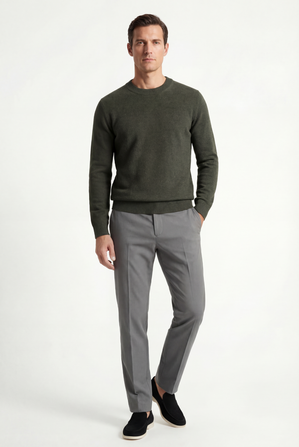 Army Green Cashmere Crewneck