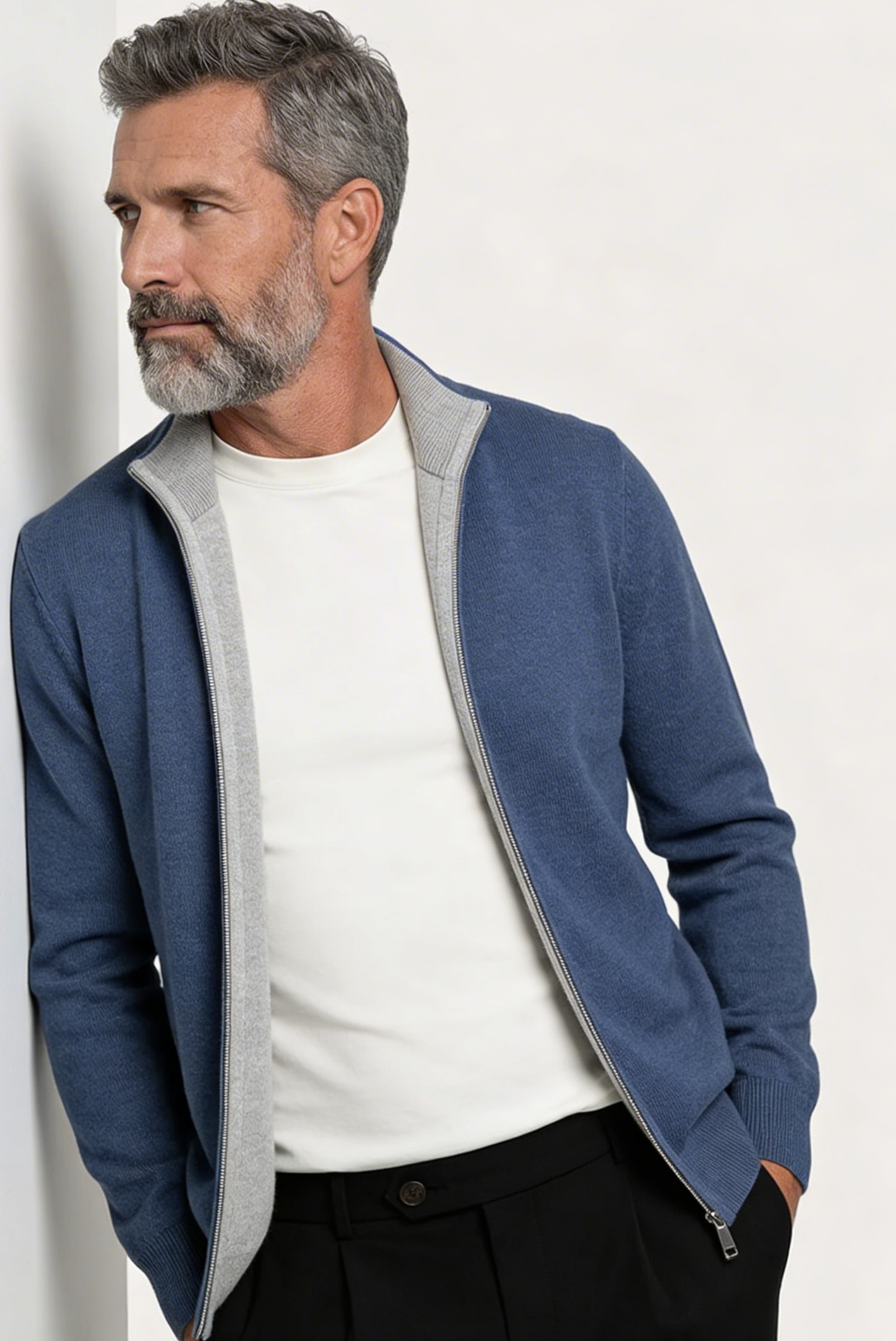 Cardigan Inside-Out en cachemire Gris Clair