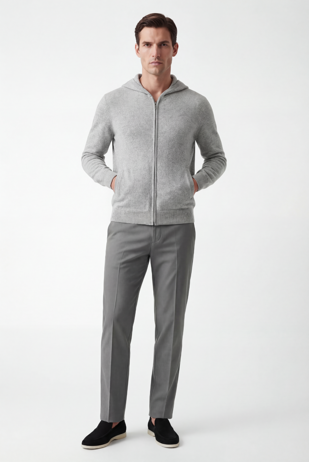 Grey Donati Wool Zip Jacket