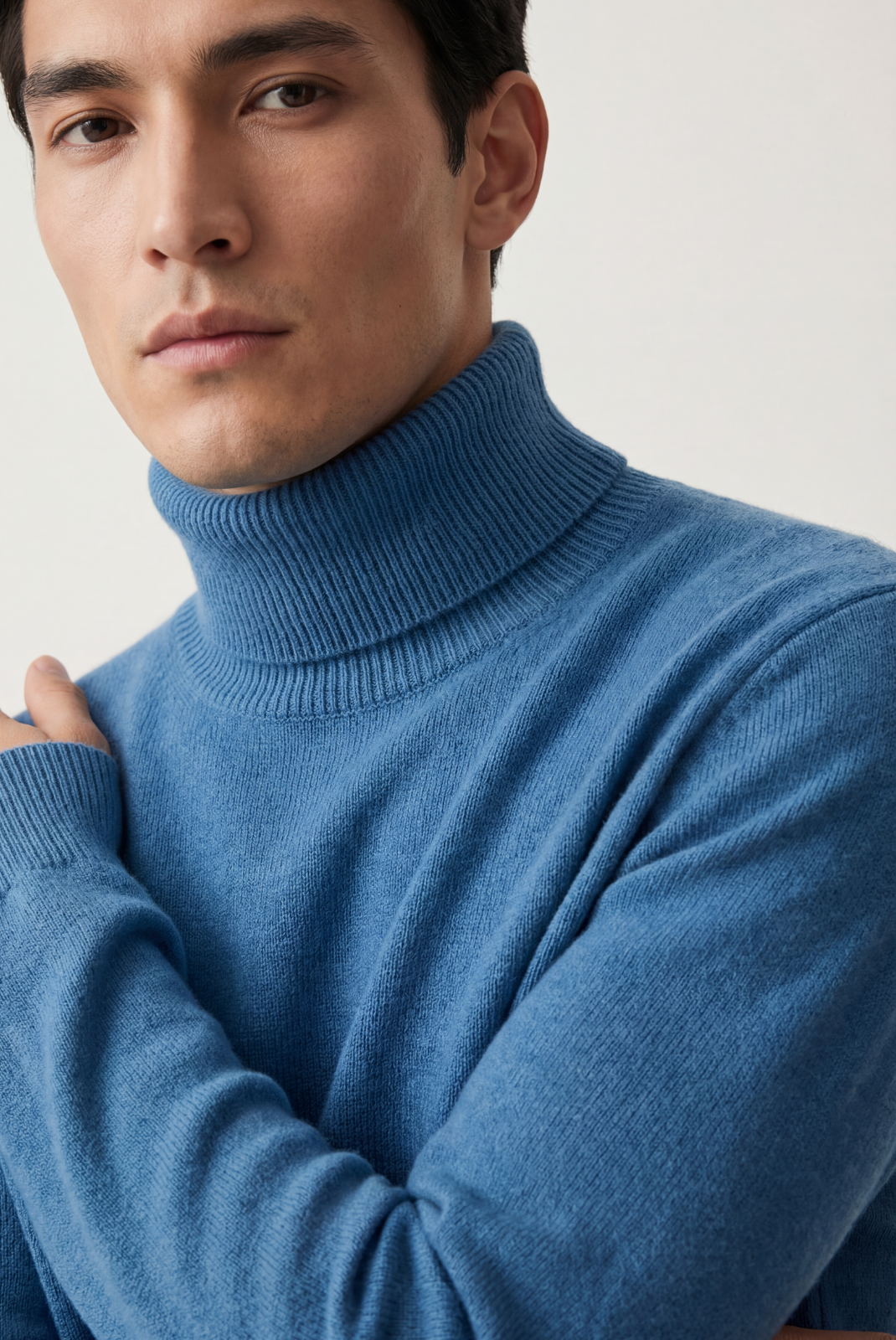 Sky Blue Cashmere Turtleneck