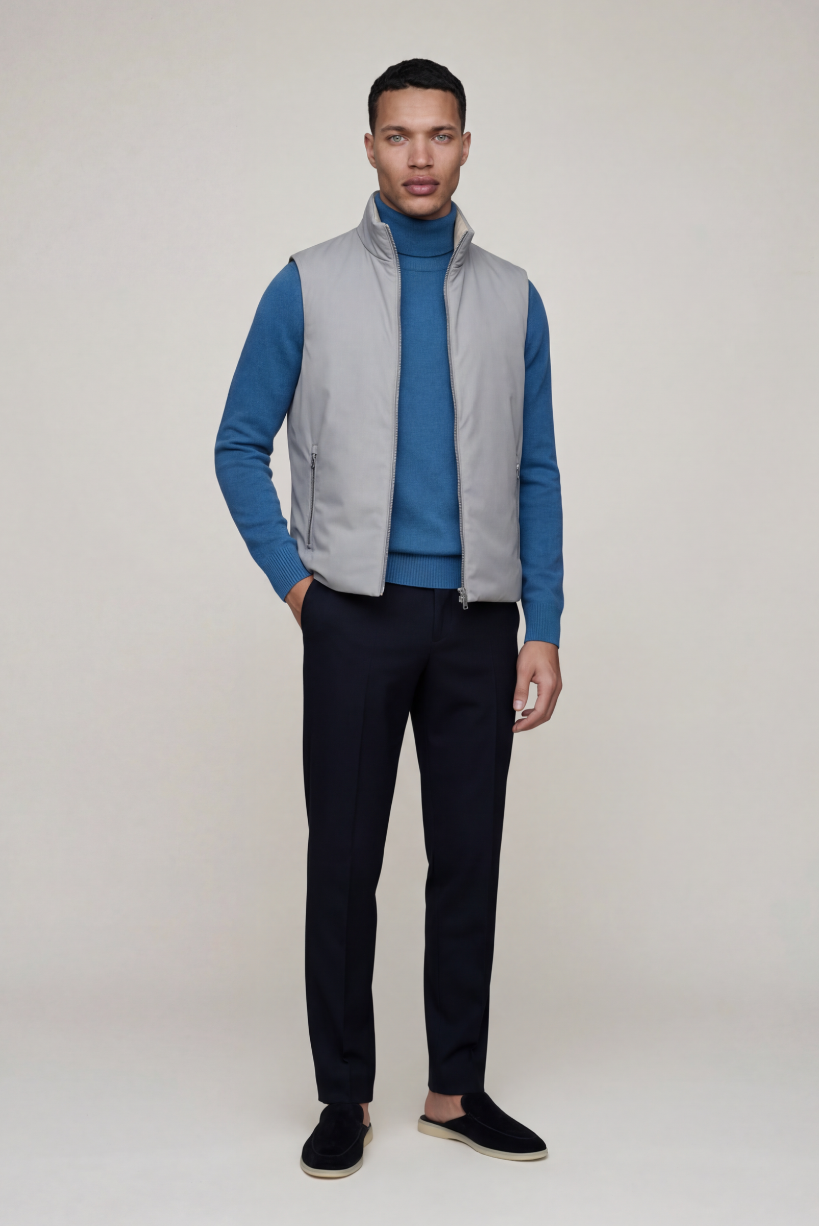 Sky Blue Cashmere Turtleneck