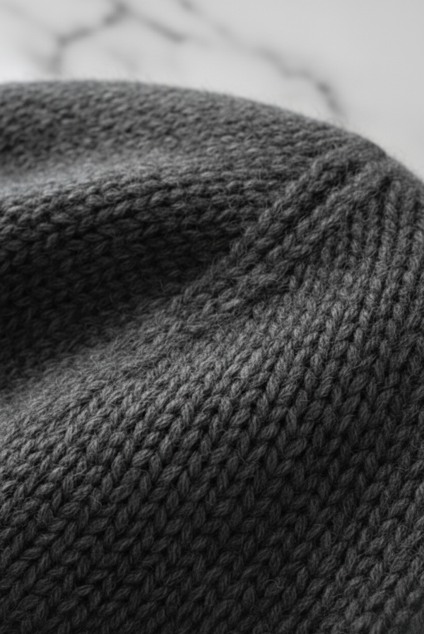 Charcoal Heather Premium Cashmere Beanie