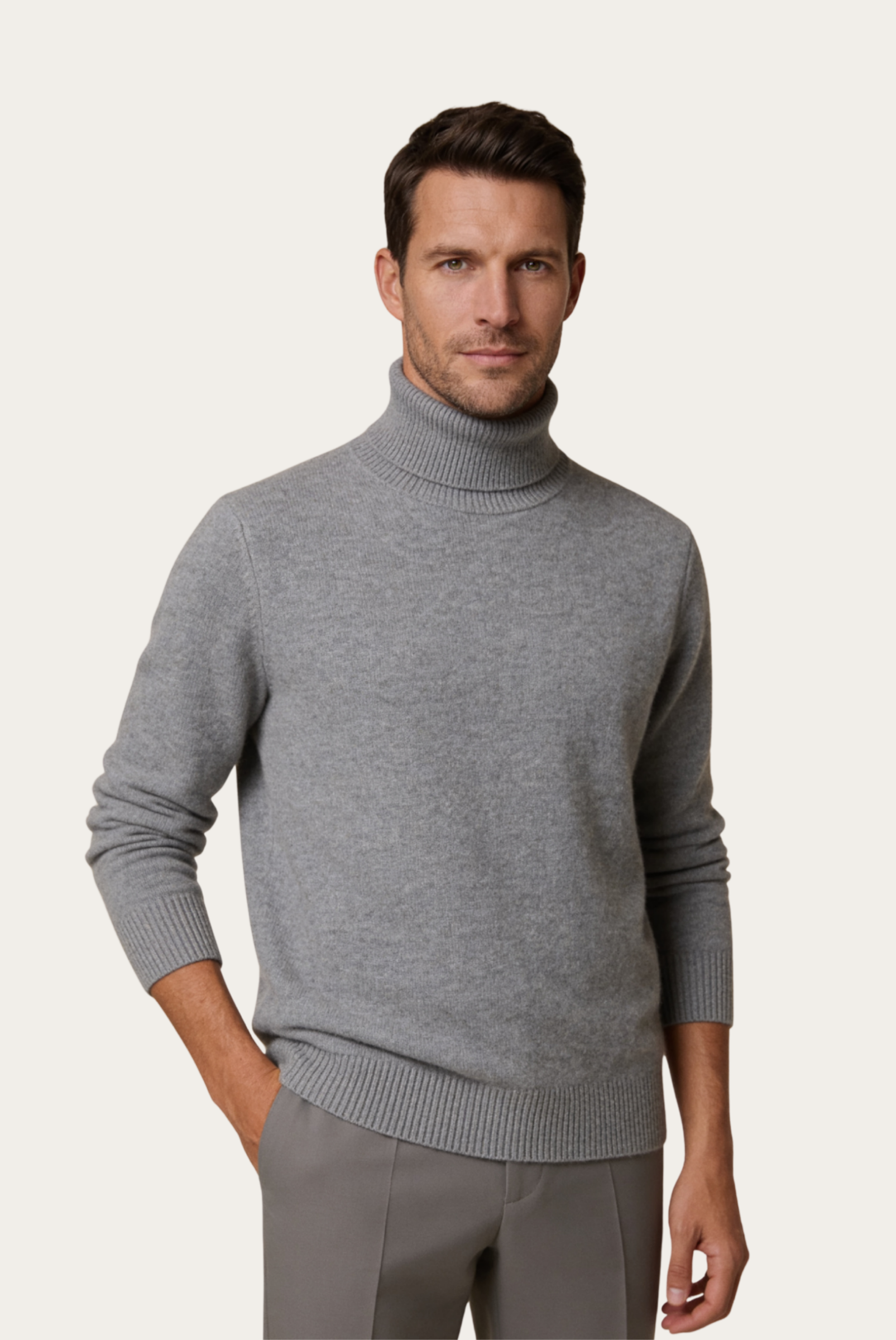 Grey Cashmere Turtleneck