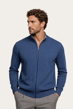 Cardigan de Cashmere Reversível Azul Marinho