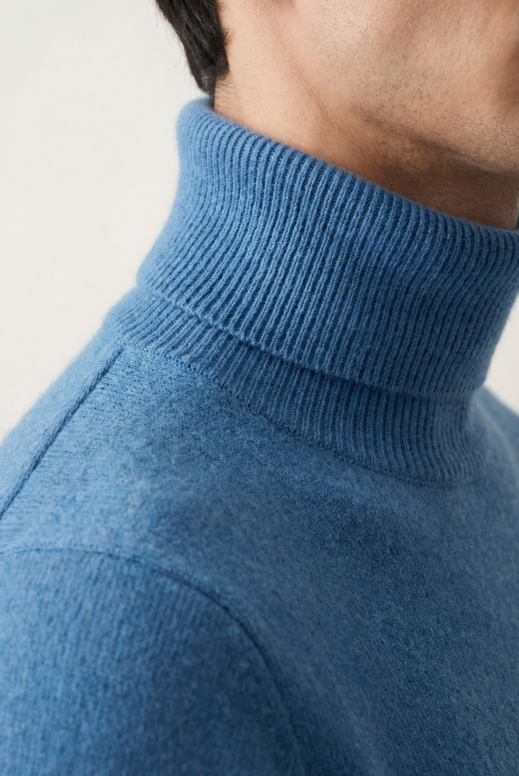 Sky Blue Cashmere Turtleneck
