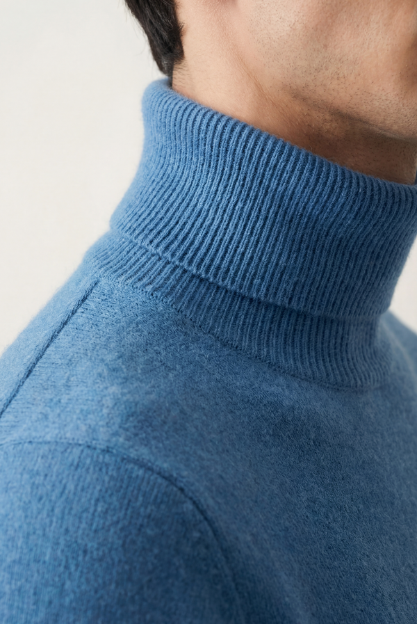 Sky Blue Cashmere Turtleneck
