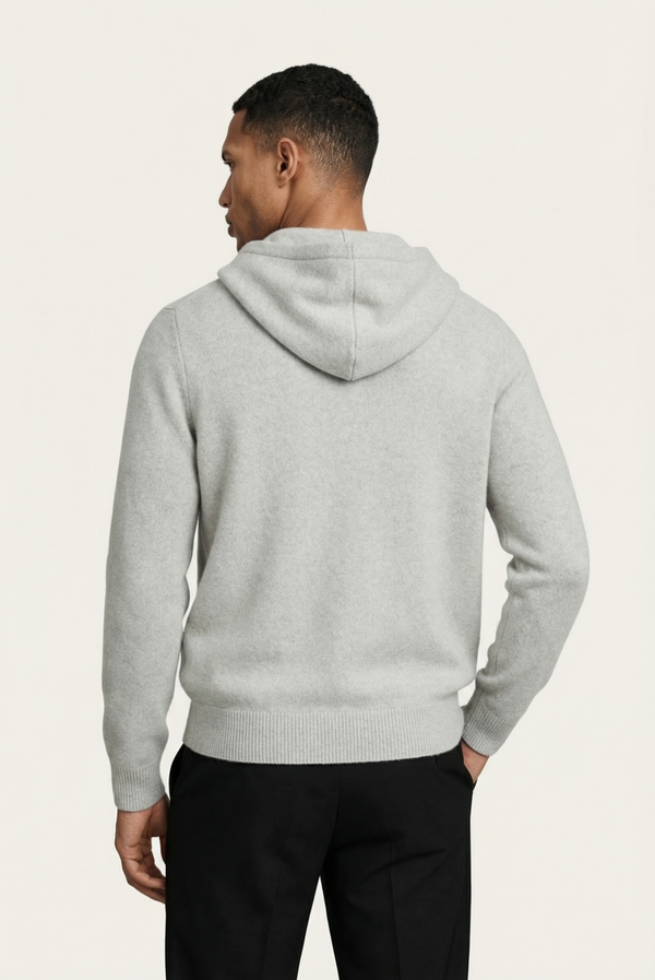 Sudadera con Cierre de Casimir Premium Gris Claro