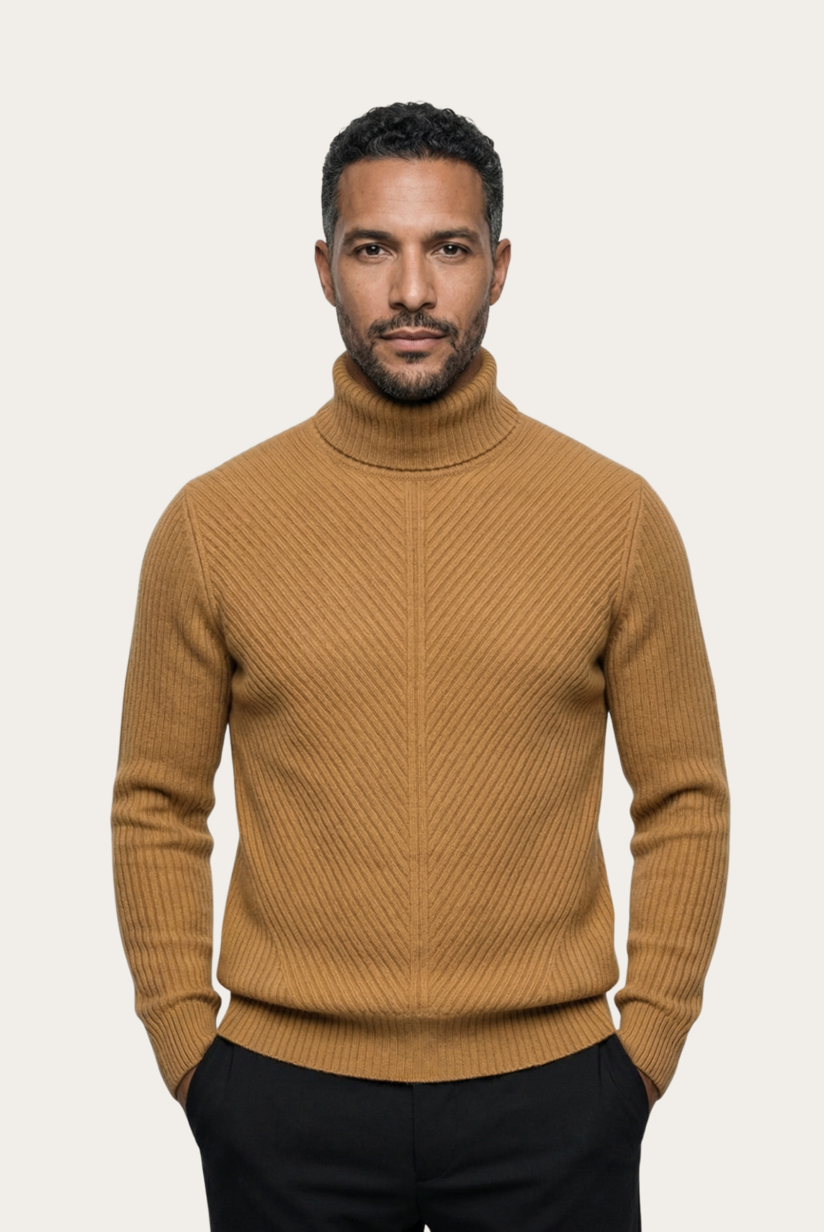 Camel Ribbed Cashmere Sweater