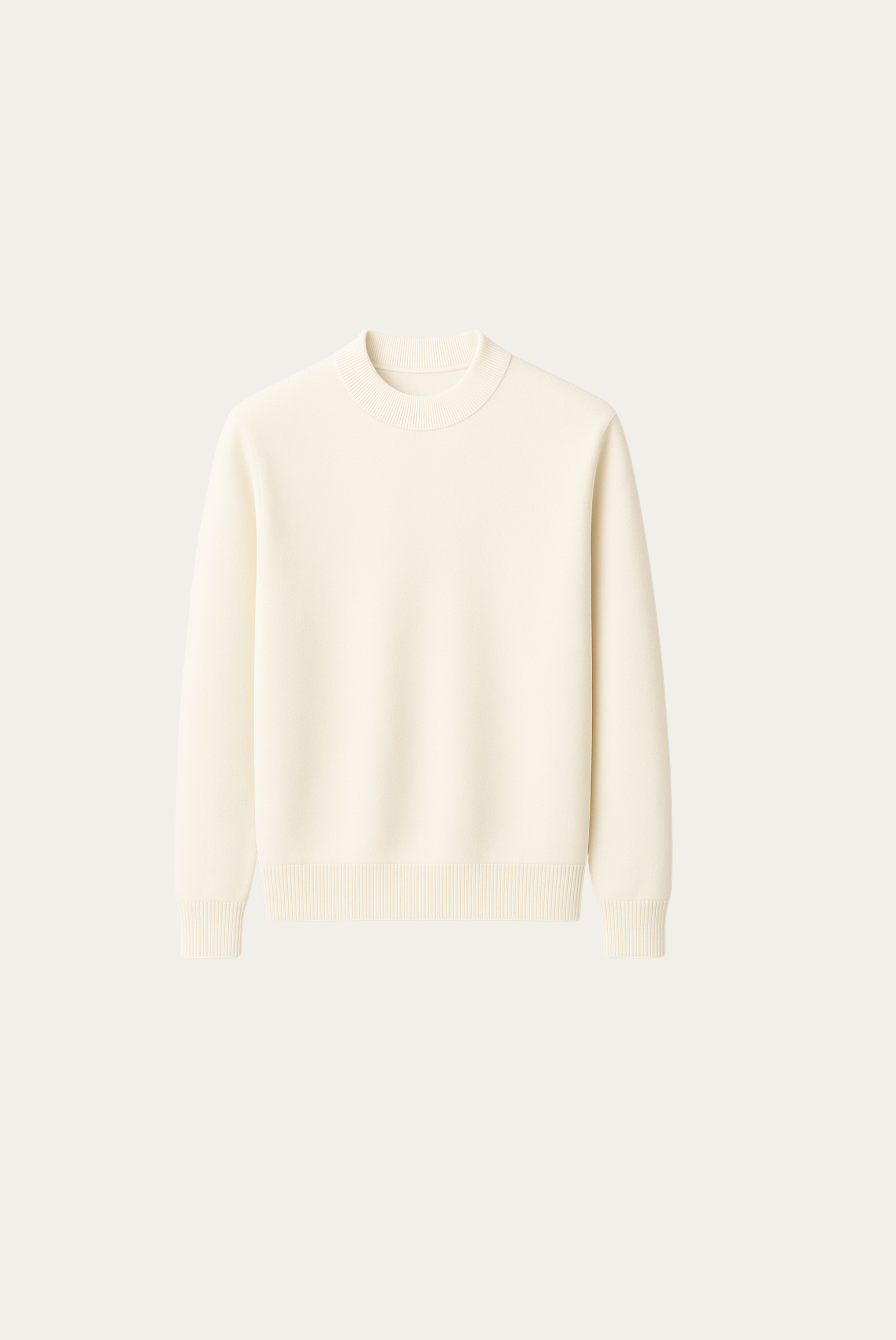 سترة صوف بيضاء بياقة دائرية