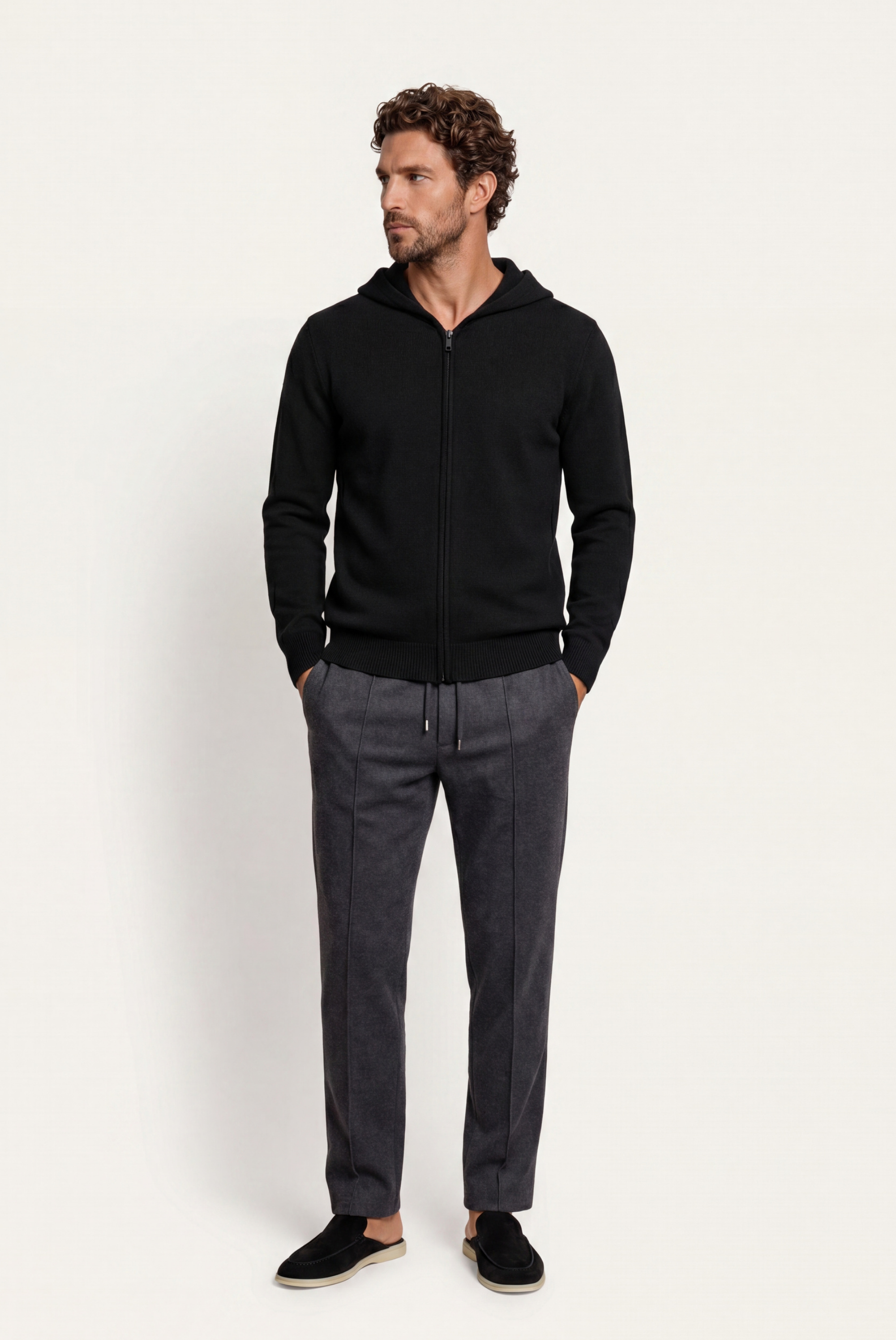 Dark Grey Donati Wool Lounge