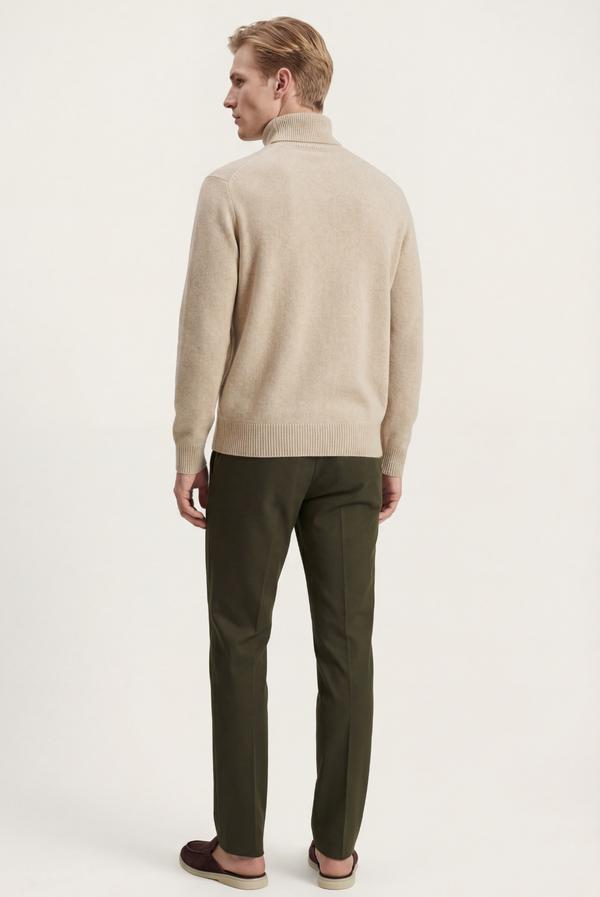 Beige Cashmere Turtleneck