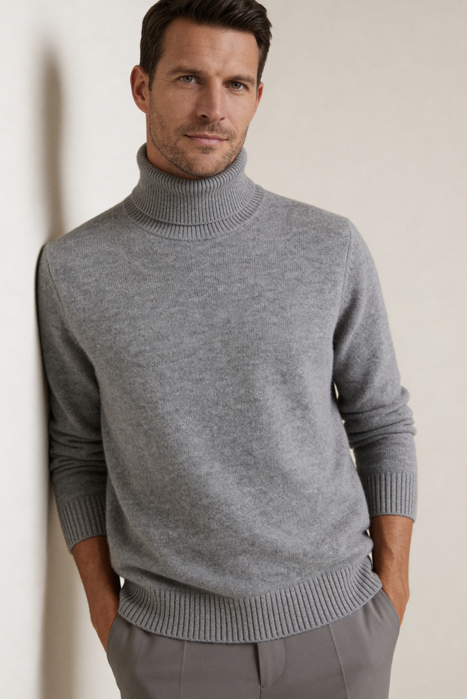 Grey Cashmere Turtleneck