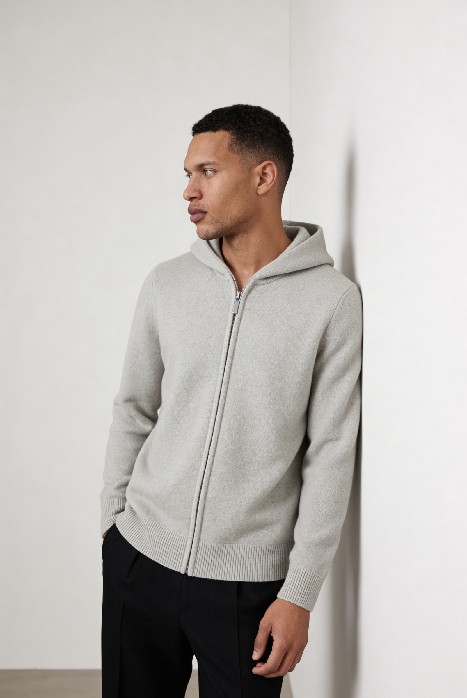 Colete de Cashmere Premium Cinza Claro