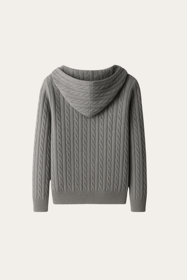 Grey Cashmere Zip-Up Jacket