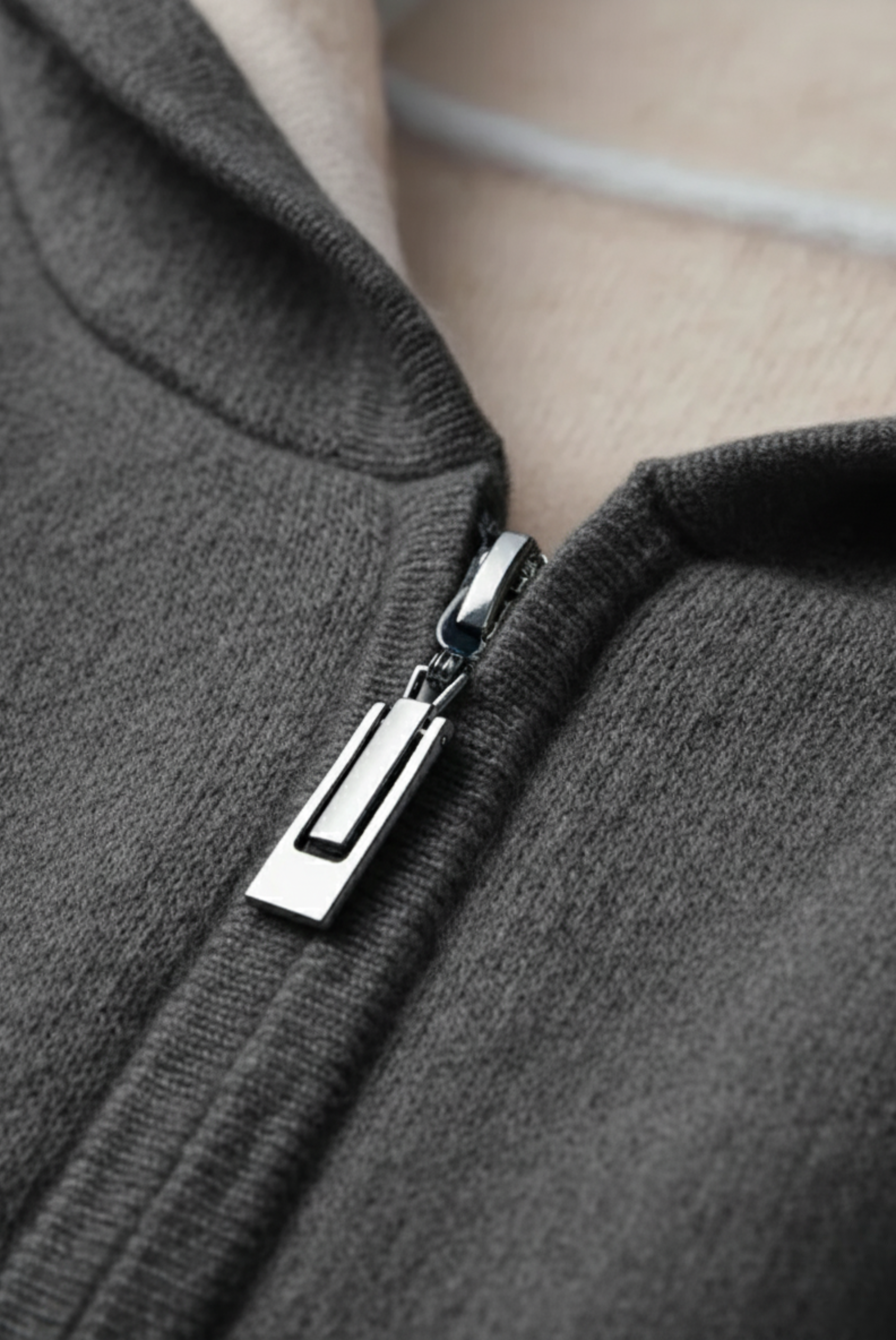 Dark Grey Cashmere Drape Cardigan