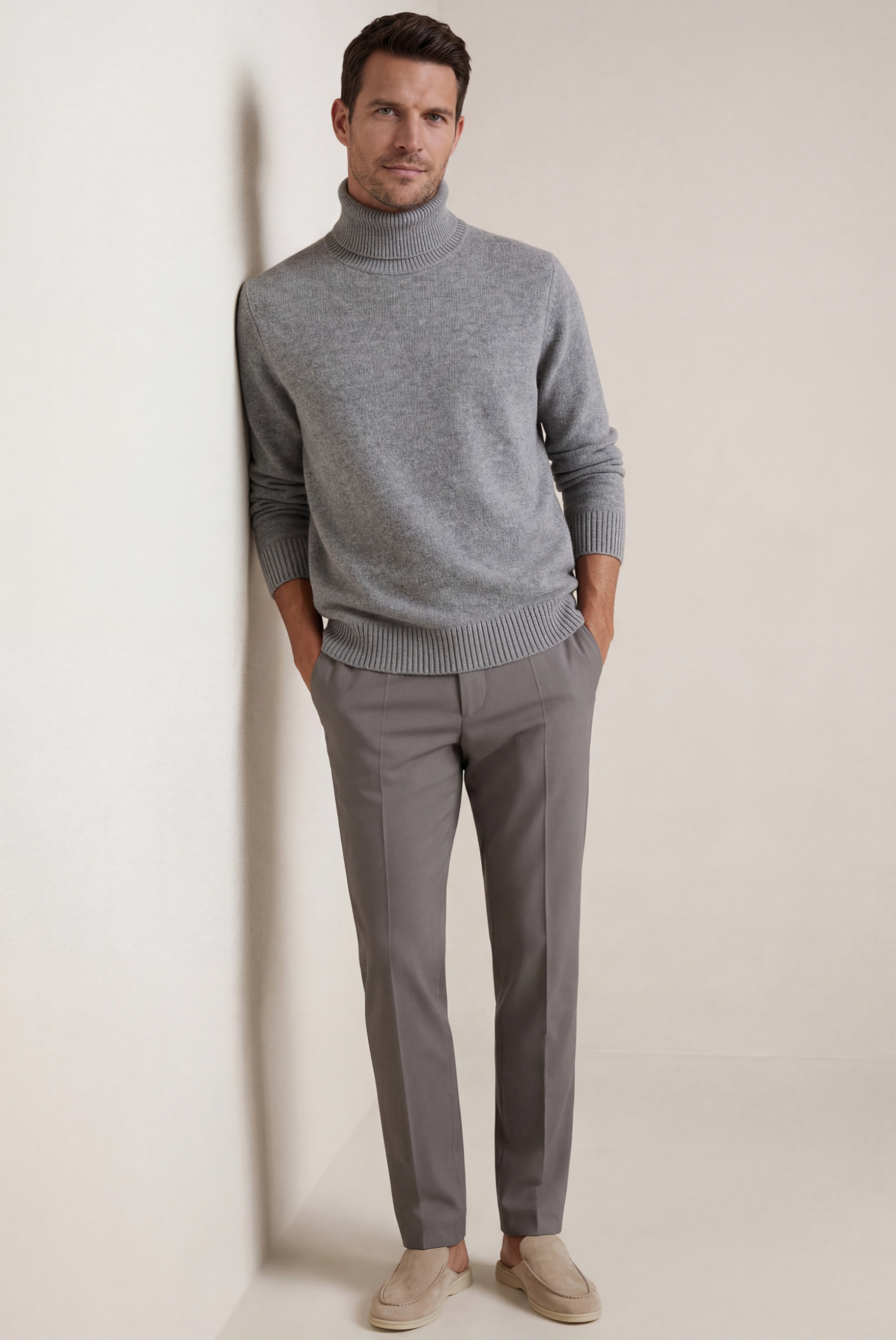 Grey Cashmere Turtleneck