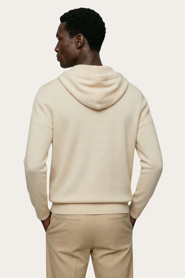 Sudadera con Cierre de Casimir Premium Blanco Crema