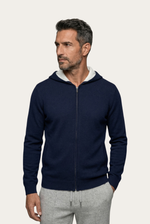 Cardigã de Cashmere Azul Marinho com Caimento