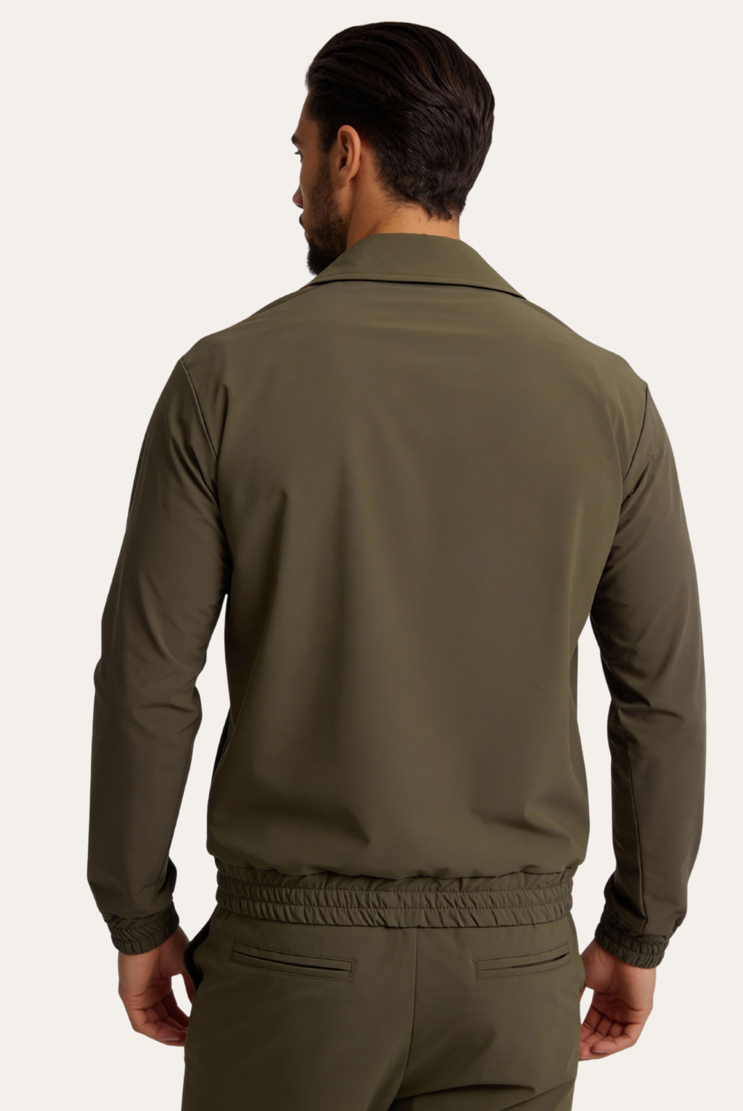 olive green tech suit