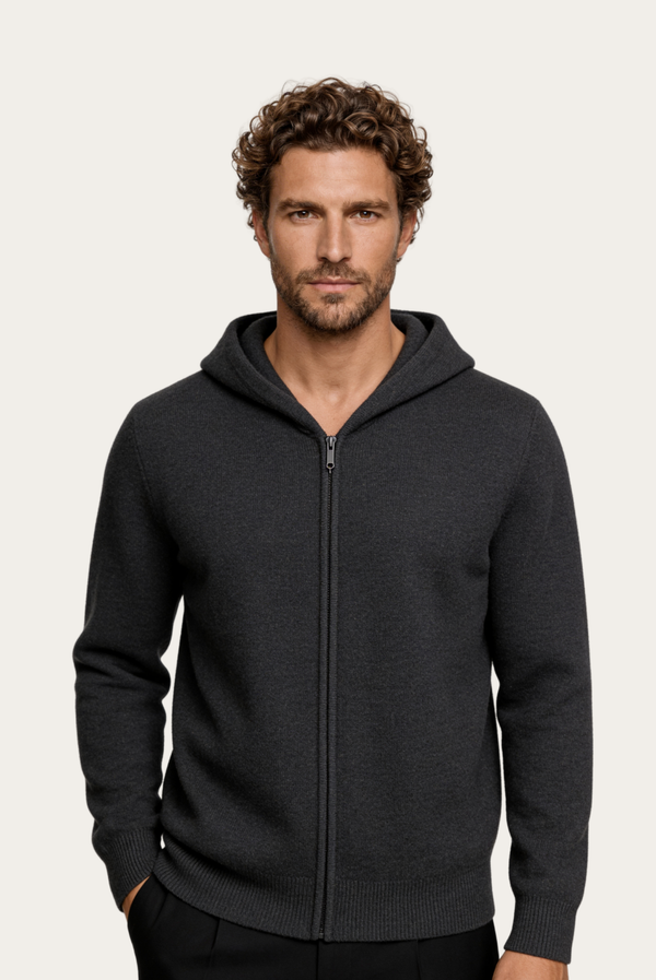 Sudadera con Cierre de Casimir Premium Gris Oscuro