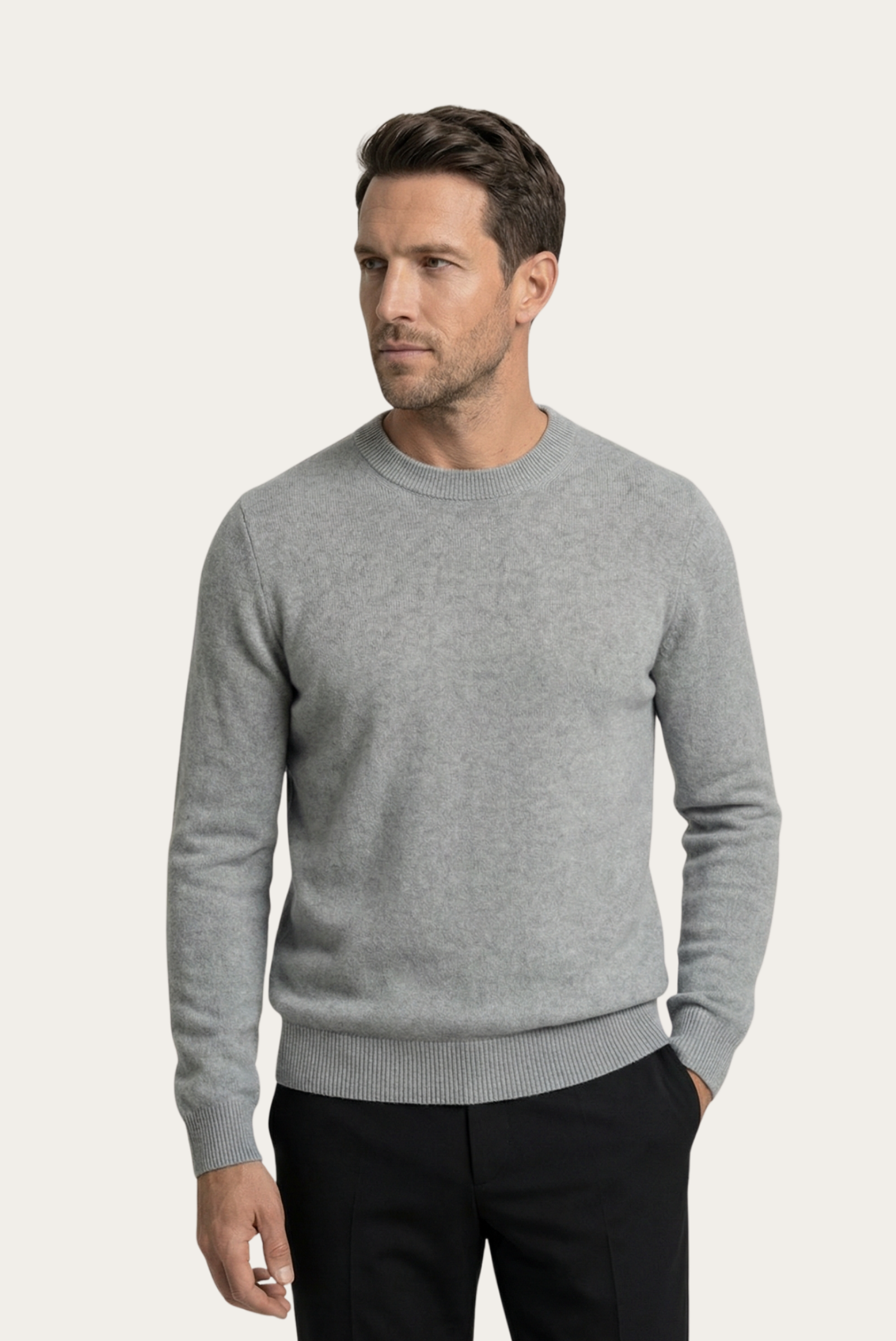 Light Grey Cashmere Crewneck