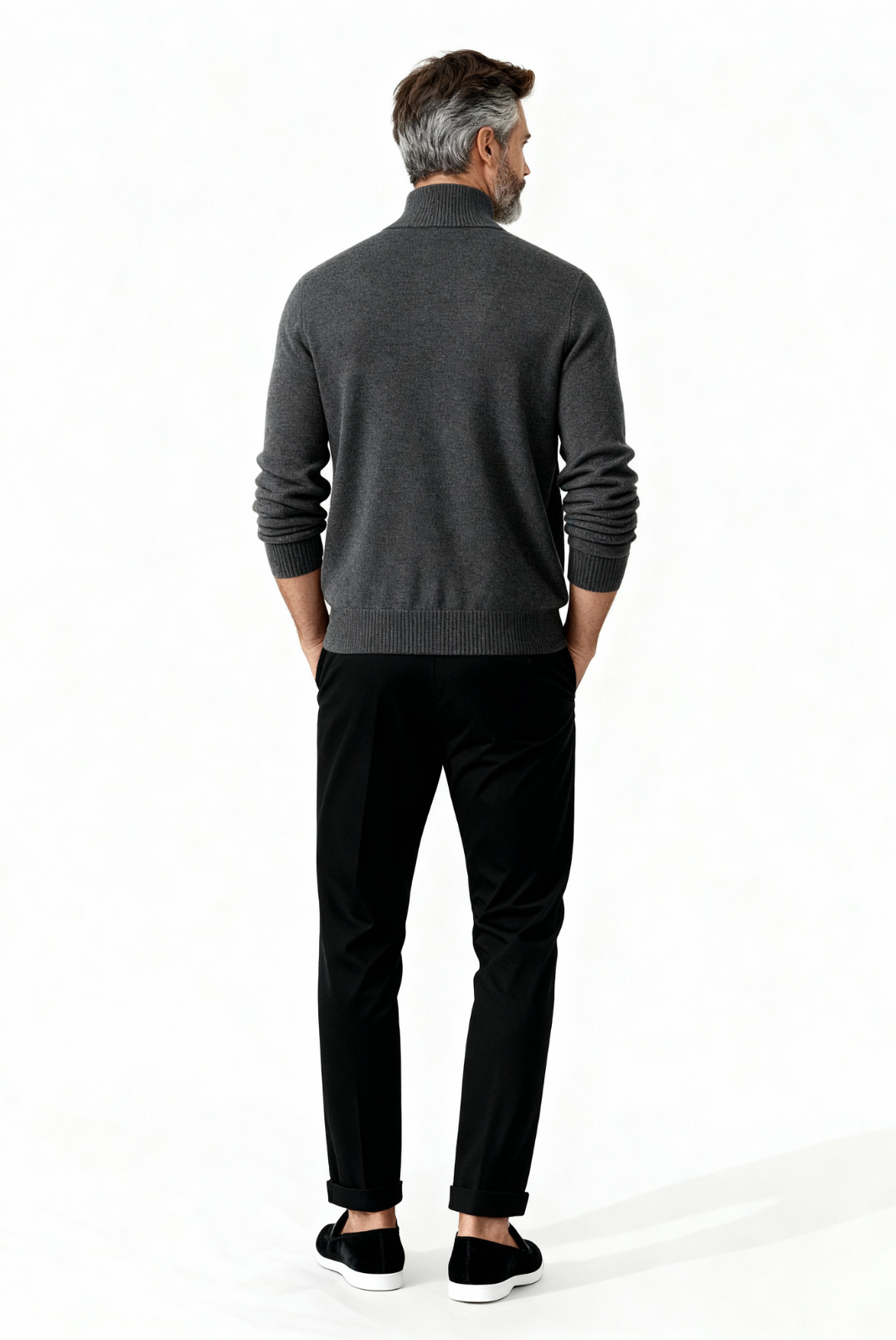 Grey Inside-Out Cashmere Cardigan