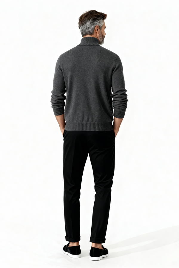 Grey Inside-Out Cashmere Cardigan