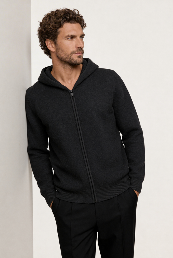 Sudadera con Cierre de Casimir Premium Gris Oscuro