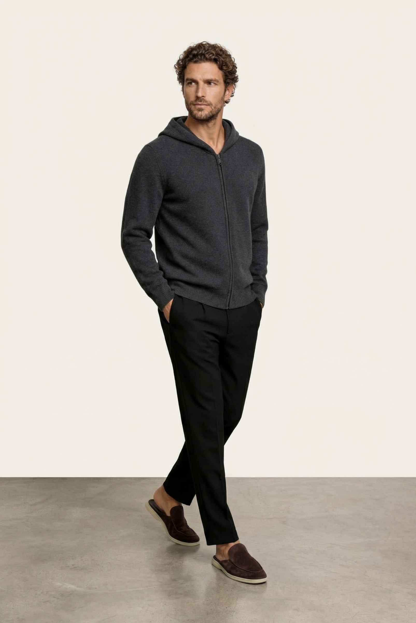 Colete de Cashmere Premium Cinza Escuro