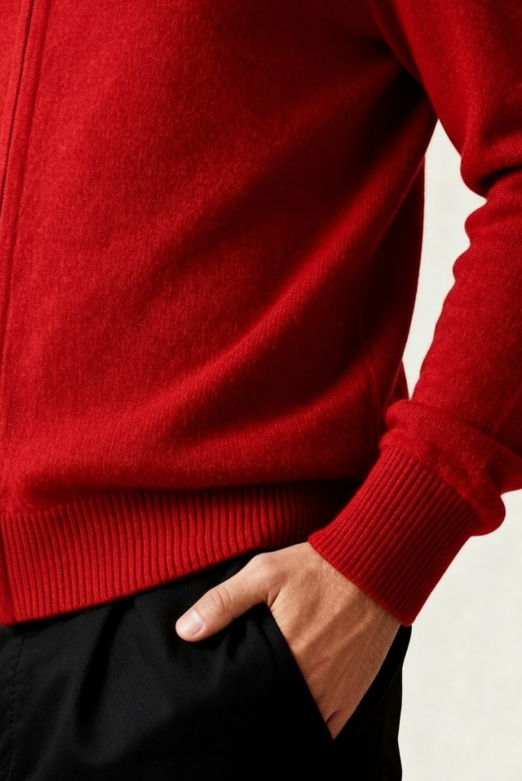Red Inside-Out Cashmere Cardigan